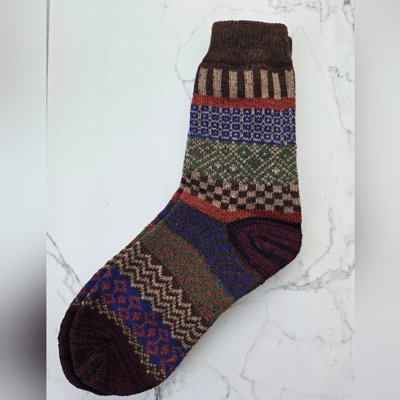 Bohemian | Granola brown blue maximalist print Gorpcore tube socks - Picture 6 of 7
